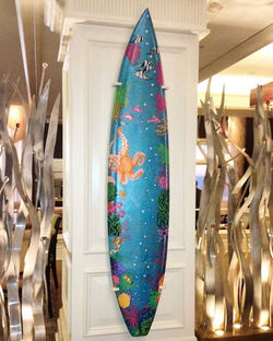 Loved having my art up in the _ritzcarlton in Dana point! Can't wait to paint more boards! #coralynn