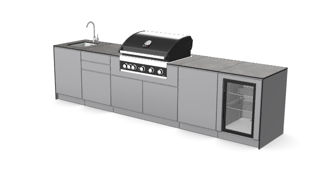 Thumbnail: Solterra 5pc Outdoor Kitchen Light Grey (RAL 7035)