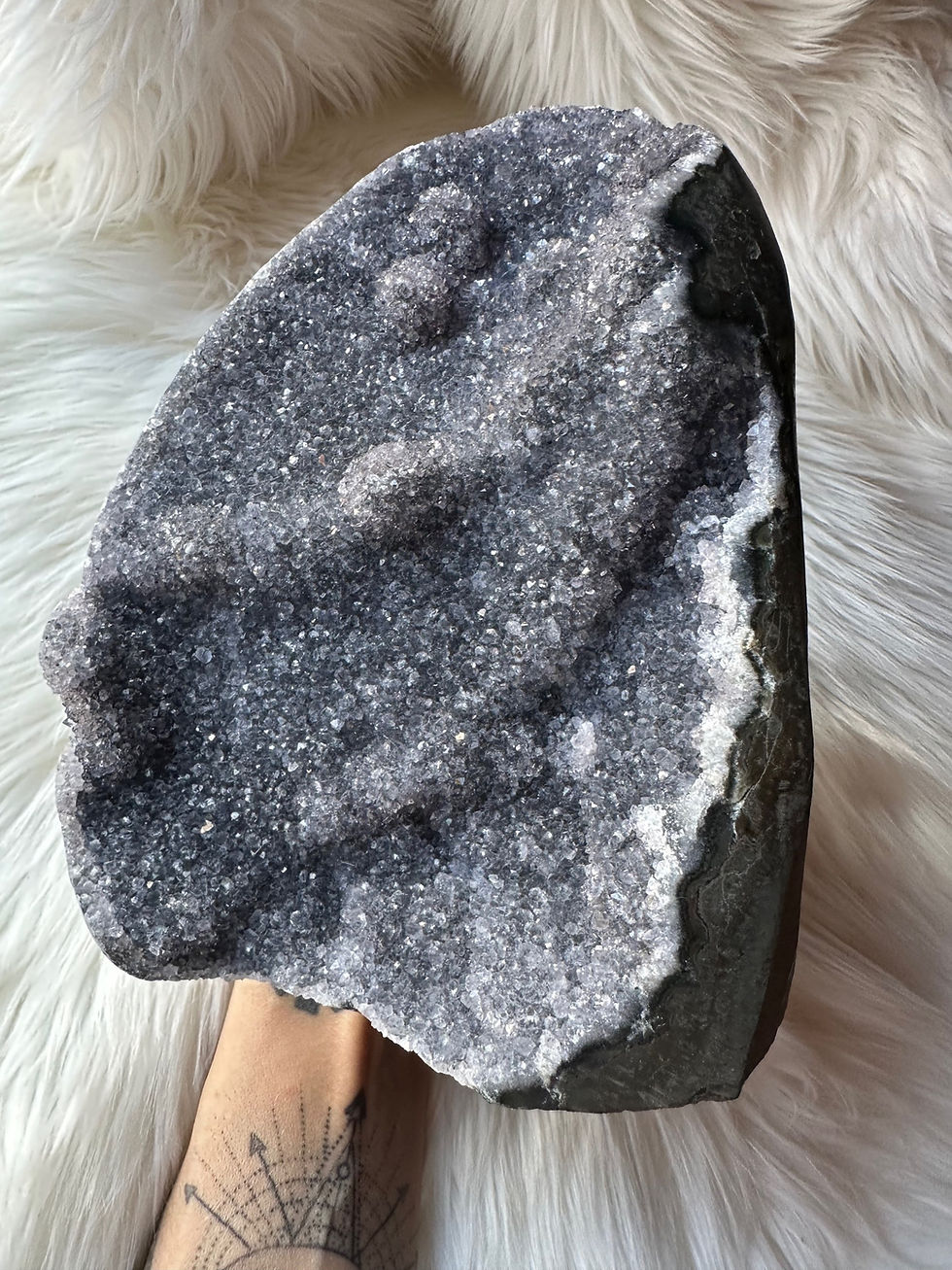 Thumbnail: XLG Black Rare Galaxy Amethyst Crystal Display 