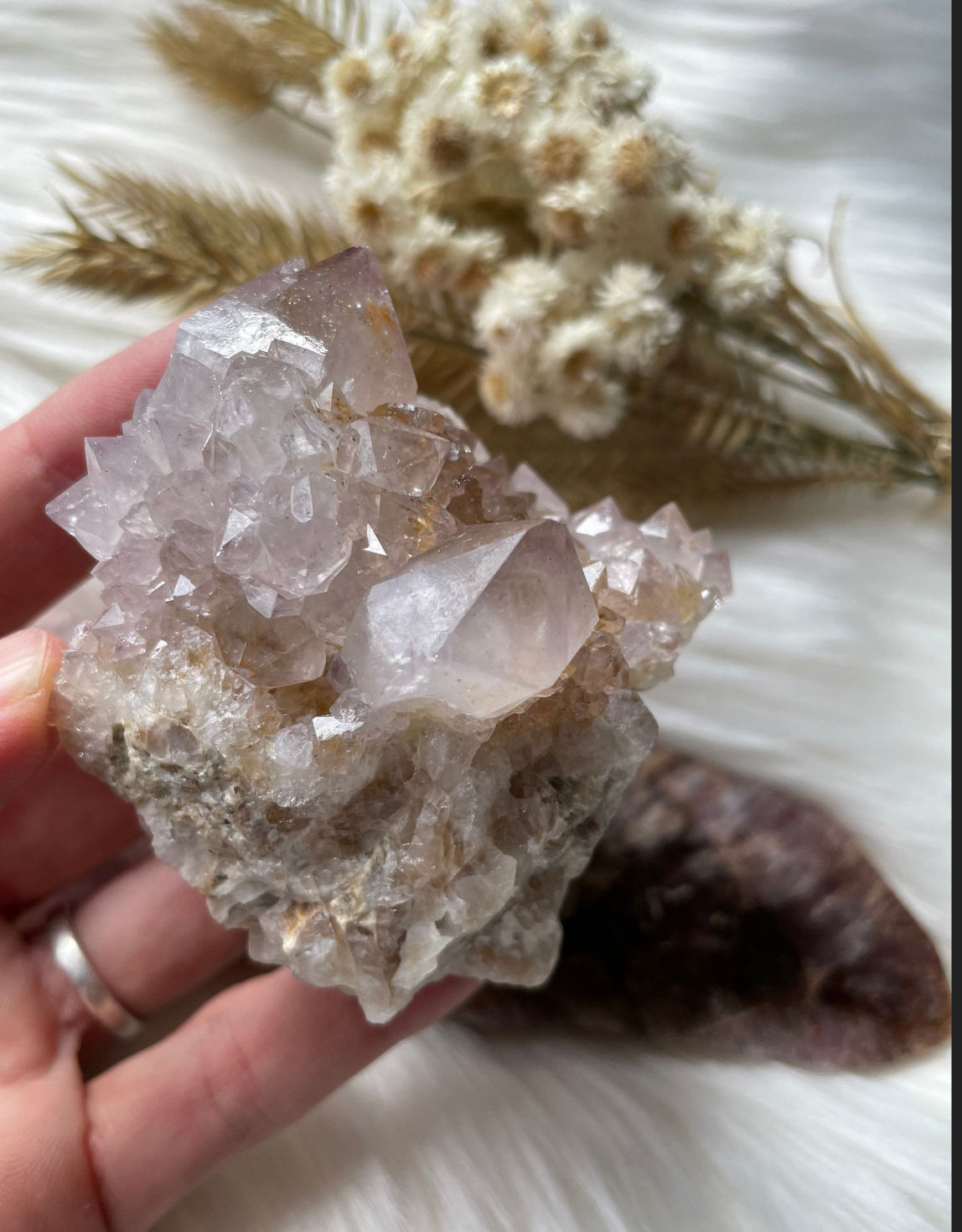 Spirit quartz crystal cluster from South Africa