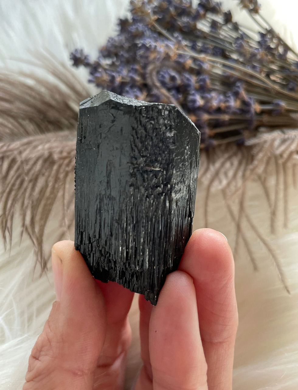 Thumbnail: High Grade black tourmaline crystal from Erongo Nambia, protection & clear negat