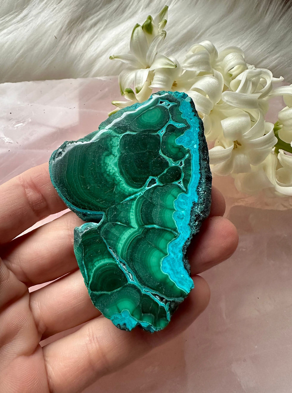 Thumbnail: Malachite & Chrysocolla Gemstone Slice Specimen From Africa