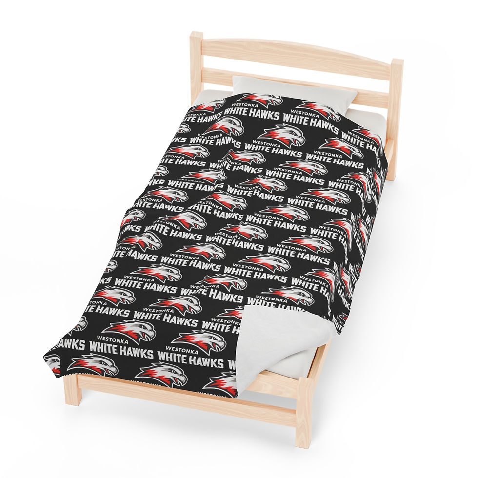 Thumbnail: White Hawks Velveteen Plush Blanket