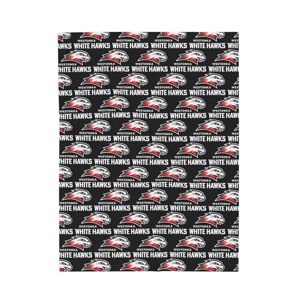 Thumbnail: White Hawks Velveteen Plush Blanket