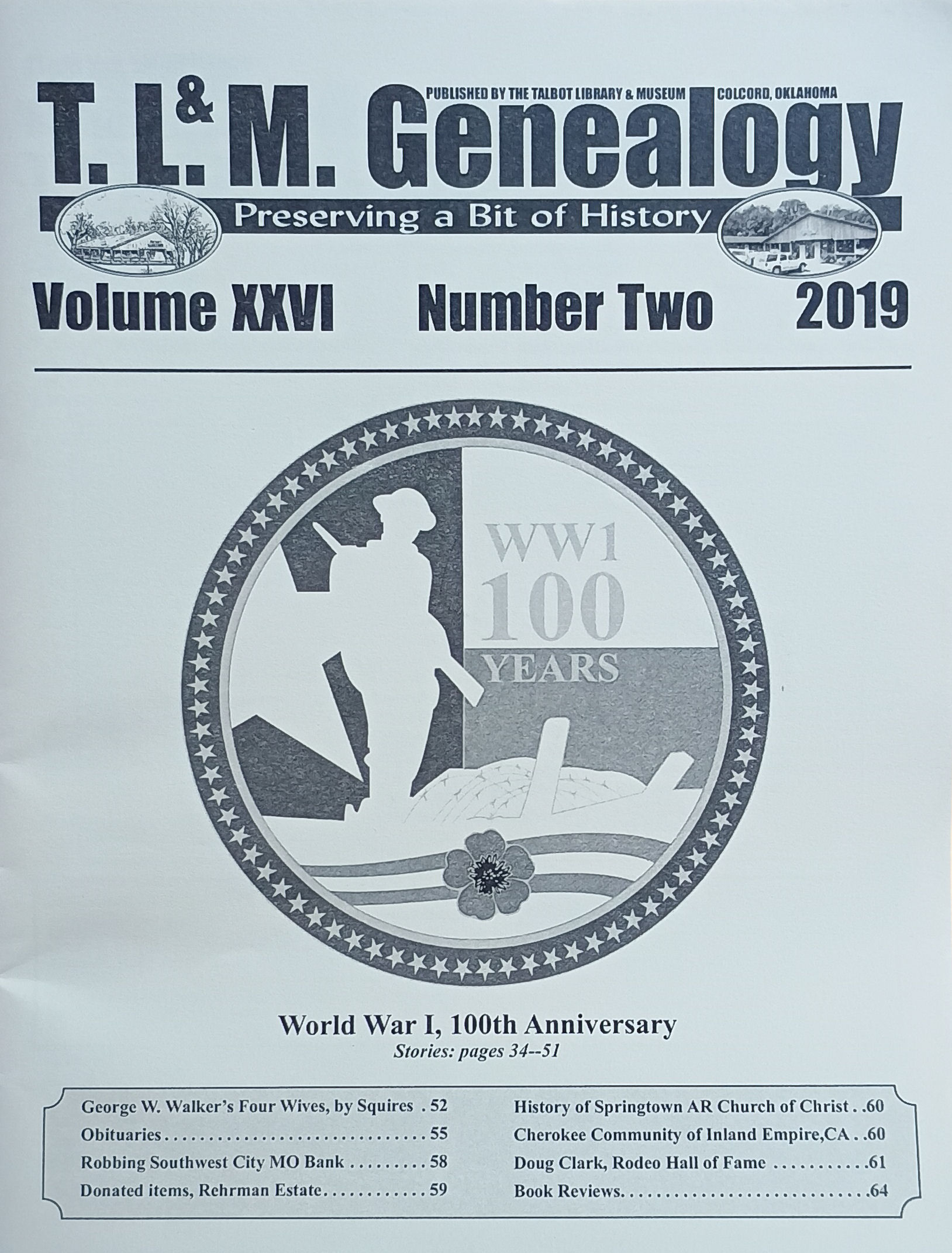 2019 - TL&M Genealogy Magazine - Volume XXVII, #2