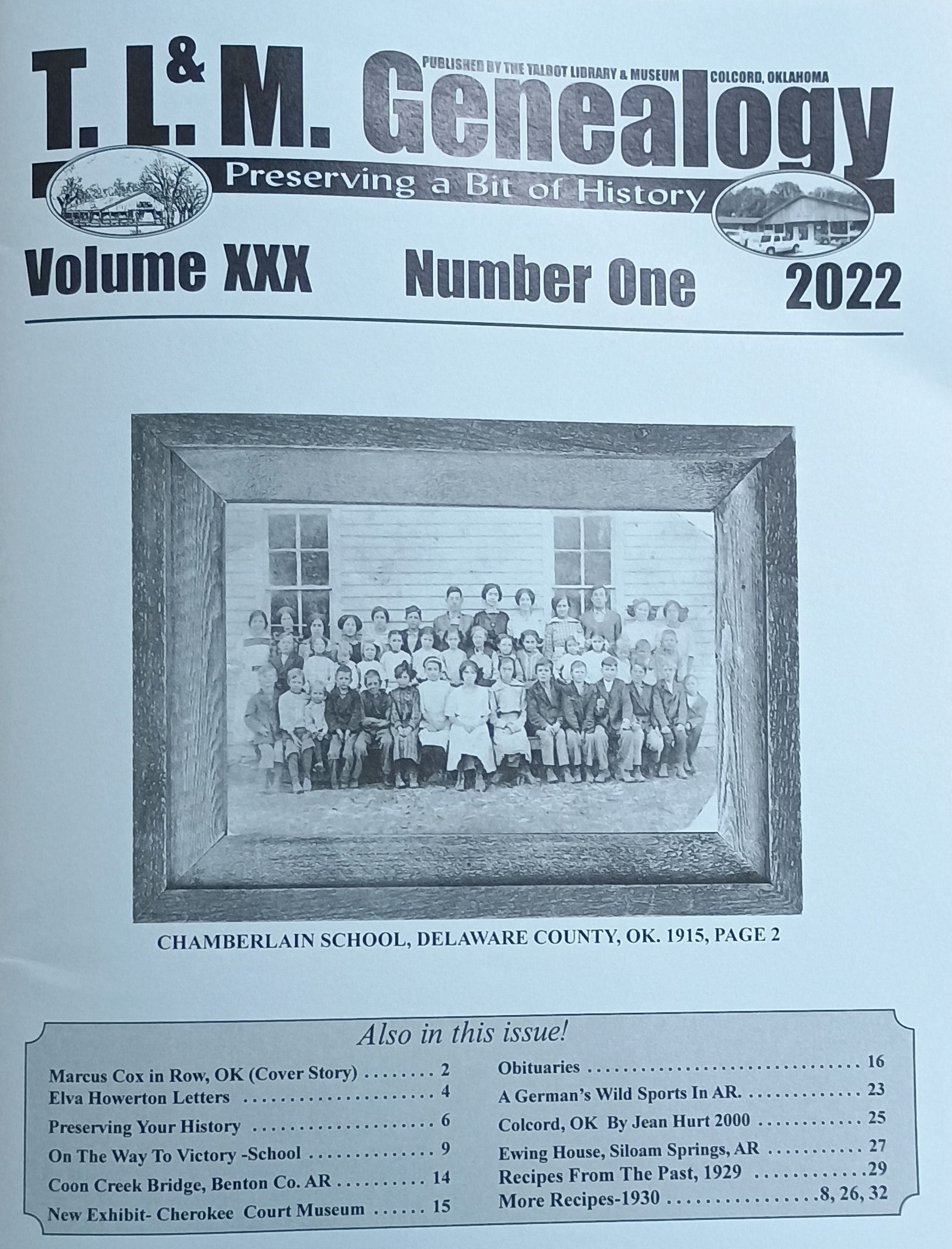 2022 - TL&M Genealogy Magazine - Volume XXX, #1