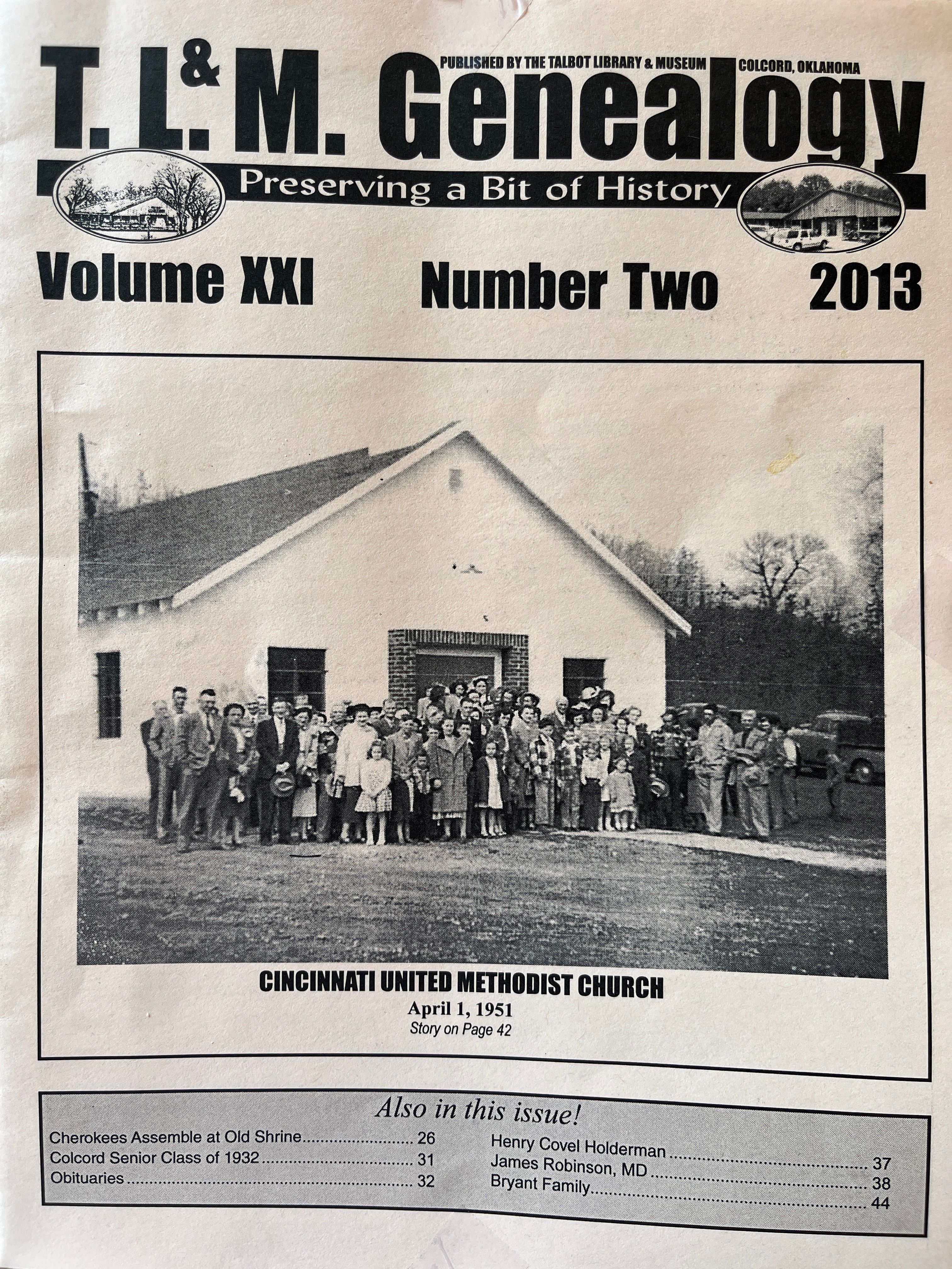 2013 - TL&M Genealogy Magazine - Volume XXI, #2