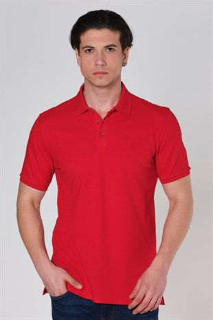 Küçük resim: Duca Blanca Göğüs Nakışlı Klasik Pike Polo Yaka T-Shirt Kırmızı DBK19131025