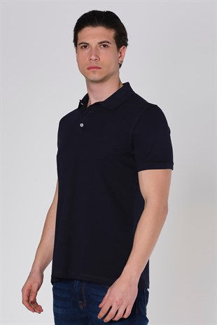 Küçük resim: Duca Blanca Göğüs Nakışlı Klasik Pike Polo Yaka T-Shirt Lacivert DBK19131025