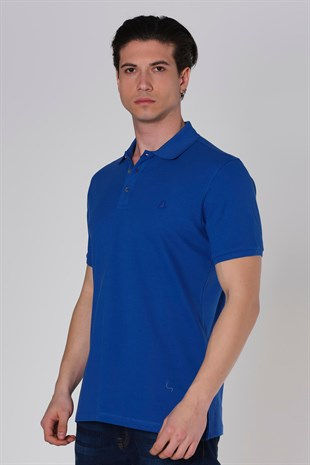 Küçük resim: Duca Blanca Göğüs Nakışlı Klasik Pike Polo Yaka T-Shirt Cobalt Mavi DBK19131025