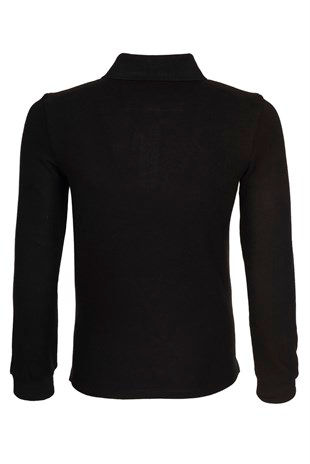 Küçük resim: ERKEK POLO YAKA ÖRME SELANİK SWEATSHİRT SİYAH DBK2159