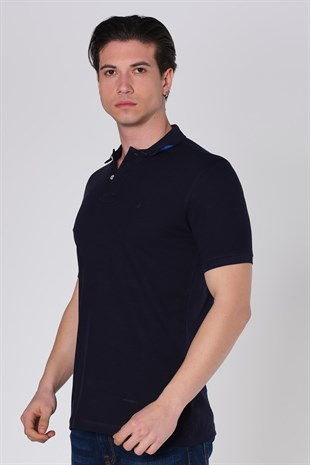 Küçük resim: Duca Blanca Yaka Altı Çizgili Polo Yaka T-Shirt Siyah DBK131394