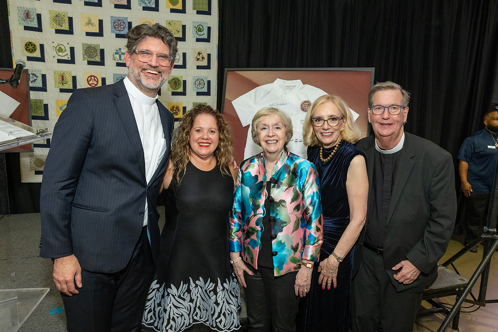 The Beacon's Board Chair, Dean Katz, and CEO, Ana Rausch, pose with our three event co-chairs.