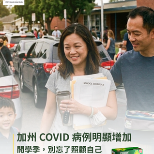 加州COVID病例明顯增加 衛生官員促民眾接種疫苗
