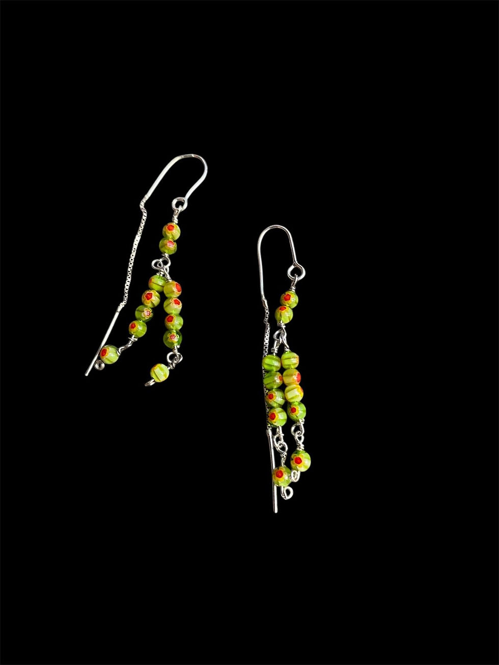 Miniatura: Brinco Vício de Prata com Murano