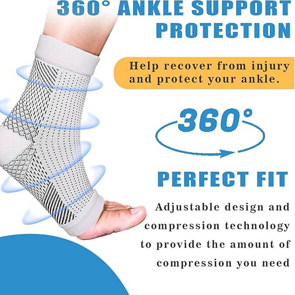 Miniatura: 1Pair Neuropathy Socks Ankle Protector Anti Fatigue Compression Foot Sleeve Supp