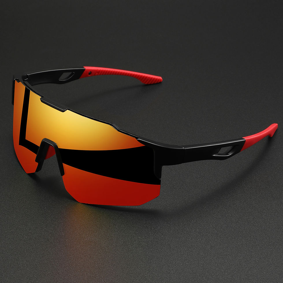 Miniatura: Oversized Colorful Sports Sunglasses - Wraparound Design, UV400 Unisex Comfort F