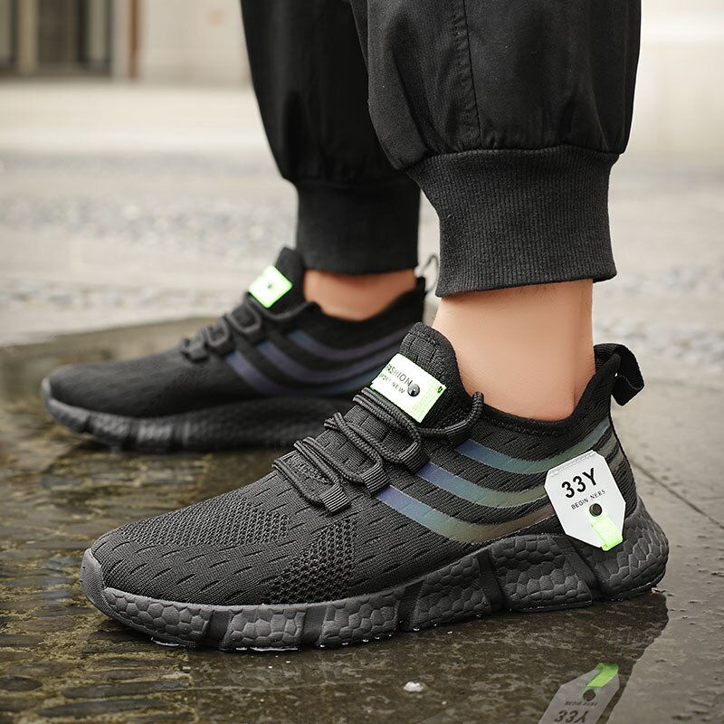 Miniatura: Men Casual Sport Shoes Breathable Lightweight Sneakers Outdoor Mesh Black Runnin