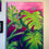 Thumbnail: bright green leaves pink background jungle painting