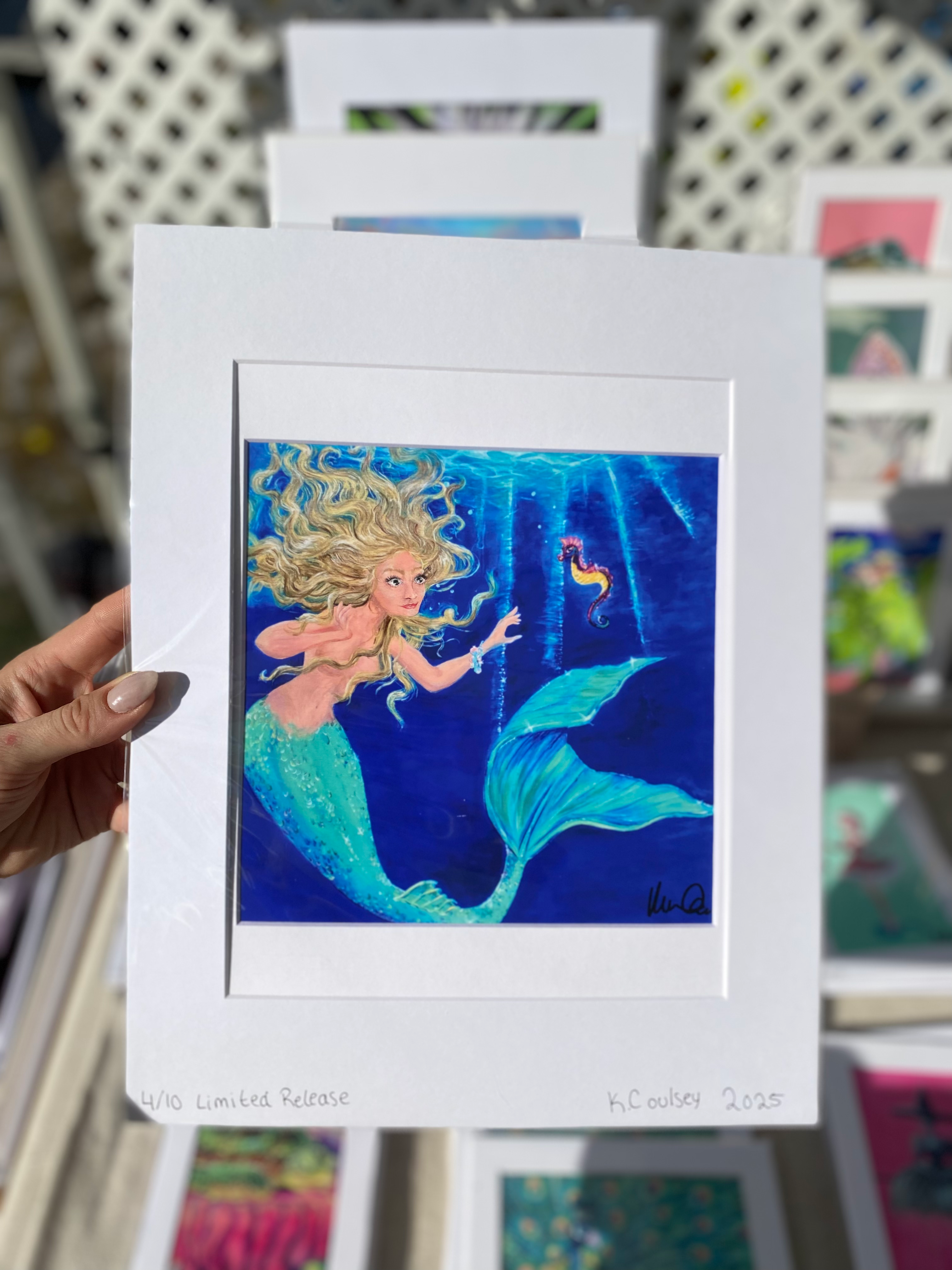 Mermaid self portrait print