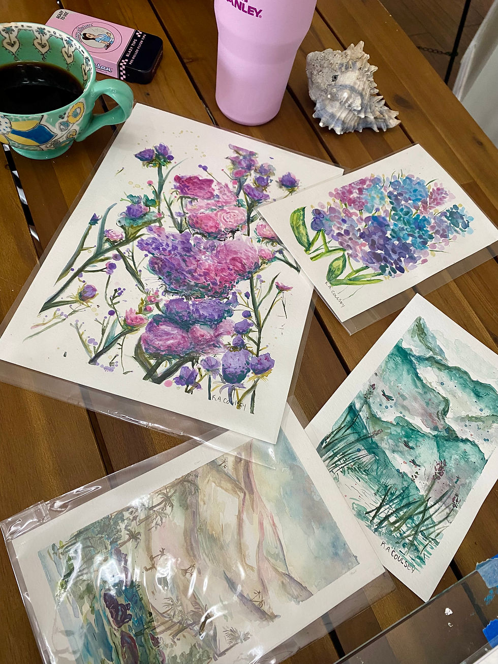 Thumbnail: Wildflowers watercolor original 9x12