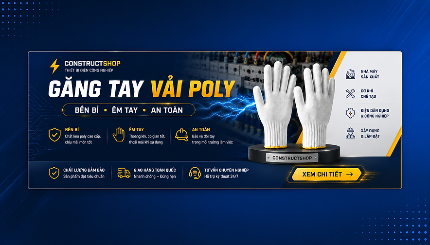Banner găng tay vải poly 50g bền bỉ, êm tay, an toàn