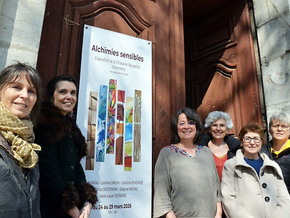 exposition collective Alchimies sensibles à Chambéry. Exposition de Marie-Laure Teisseire, sculpture contemporaine, auprès de Caroline Simon, Caroline Vénencie, Claire Aïcha Grotowski, Evelyne Michel et Isabelle Neau