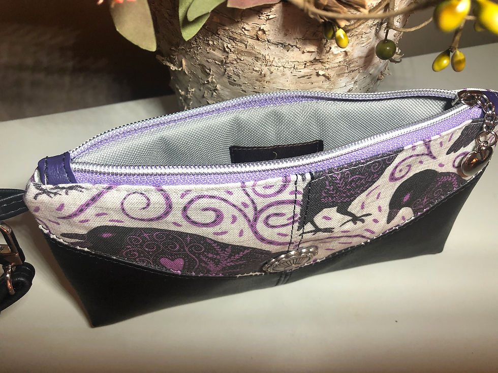 Thumbnail: Raven Heart Wristlet Pouch