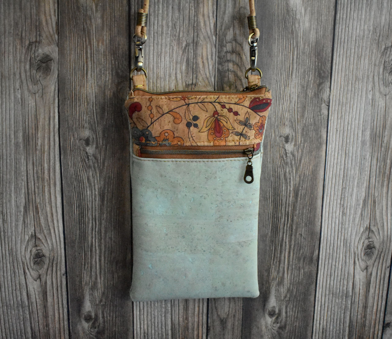 Cork Cell Phone/ Festival / Eco Friendly Leather /Mini Crossbody