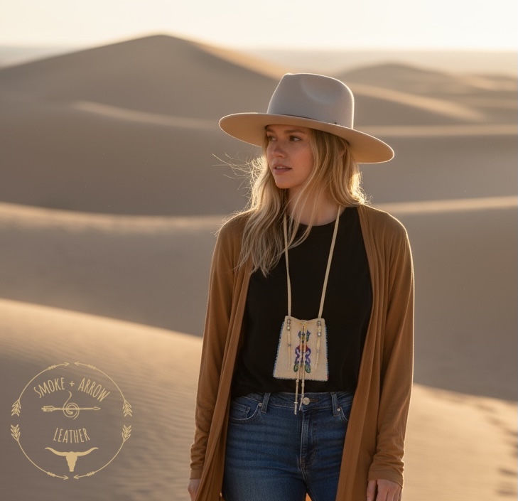 Floral Seed Bead Medicine Bag 🌷