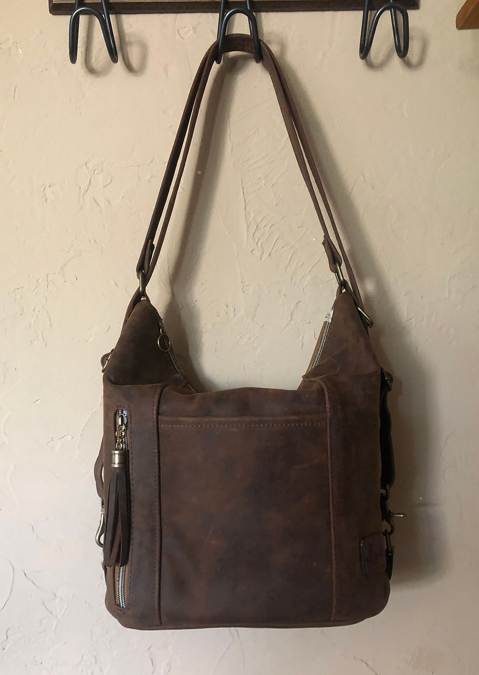 Thumbnail: ✙ Convertible Leather Slouchy Shoulder to Backpack Bag ✙