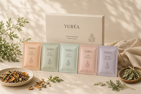 YURÉA Mugwort Steam Bath Trial Set | Experience 5 different herbal steam blends at home