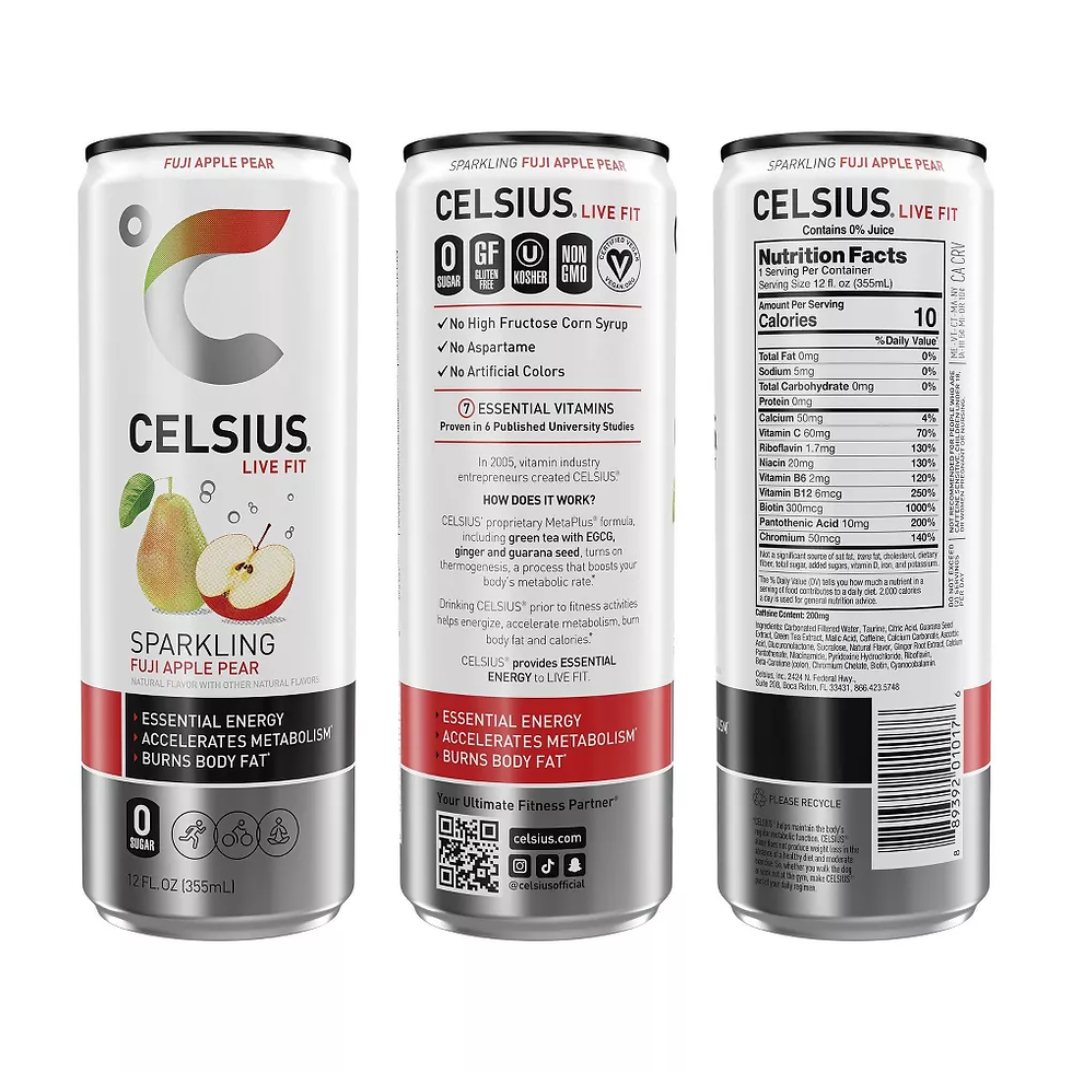 Thumbnail: Energy Celsius Sparkling Fuji Apple Pear 12oz