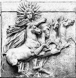 Mithra, Arian God of Light, Truth, Fair Combat, and Contract. Image from http://gladio.blogspot.com/2007/12/natalis-solis-invictus-mais-tradies.html