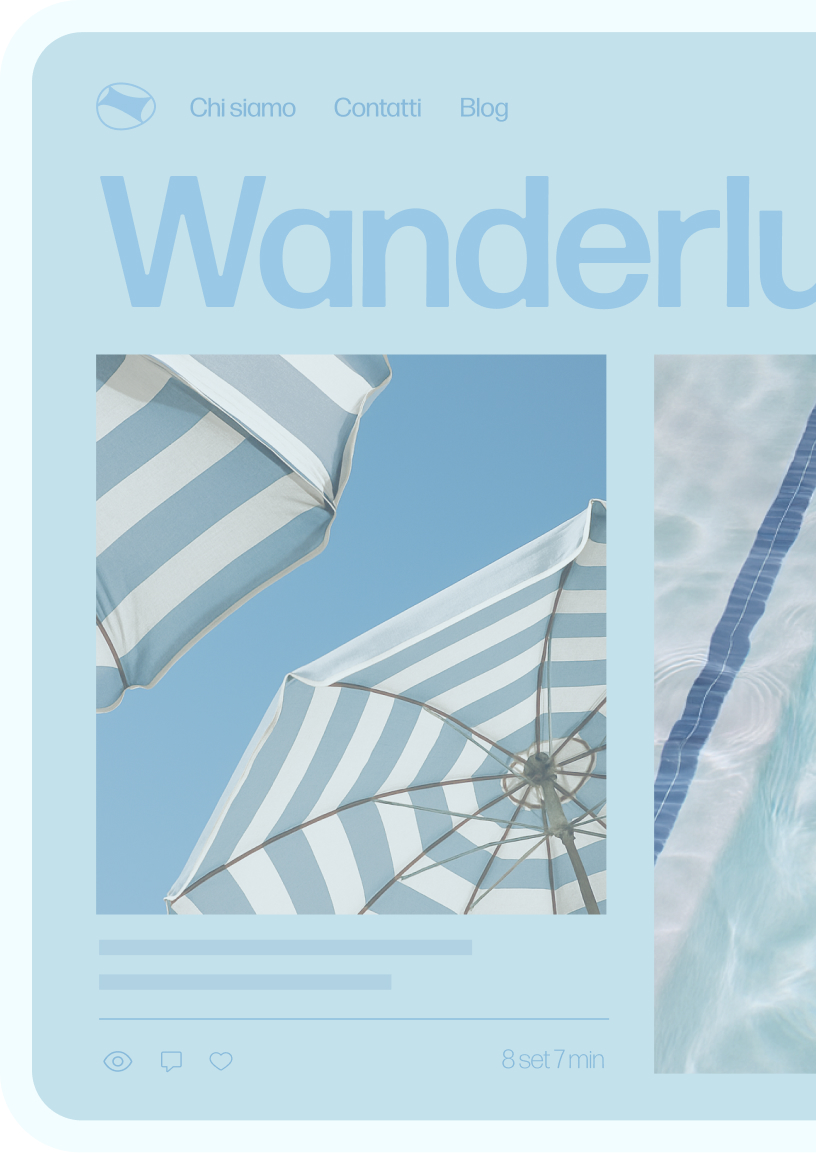 Una home page del blog creata con Wix.