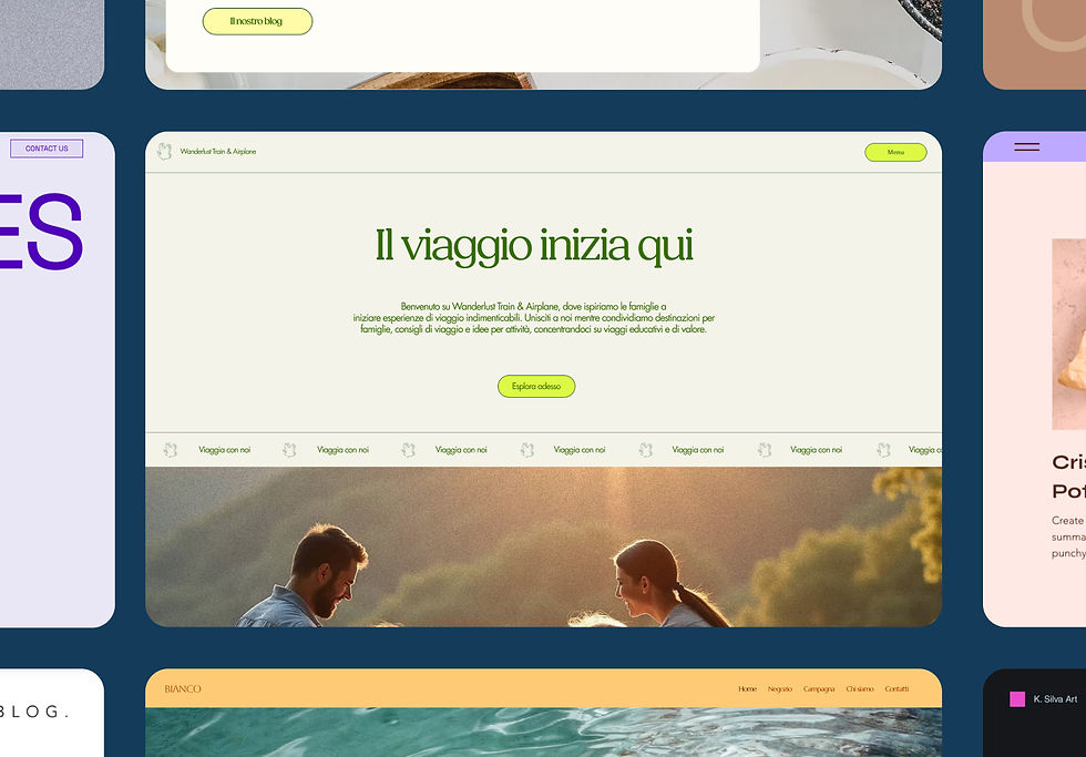Esempi di template per blog di Wix.