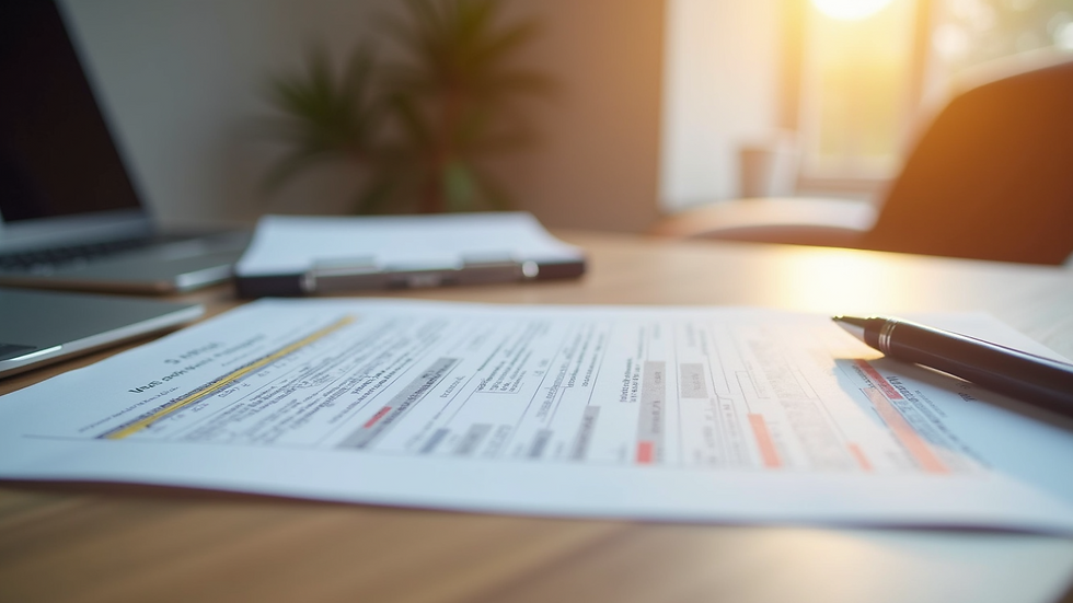 Close-up view of a home inspection report with notes and highlights