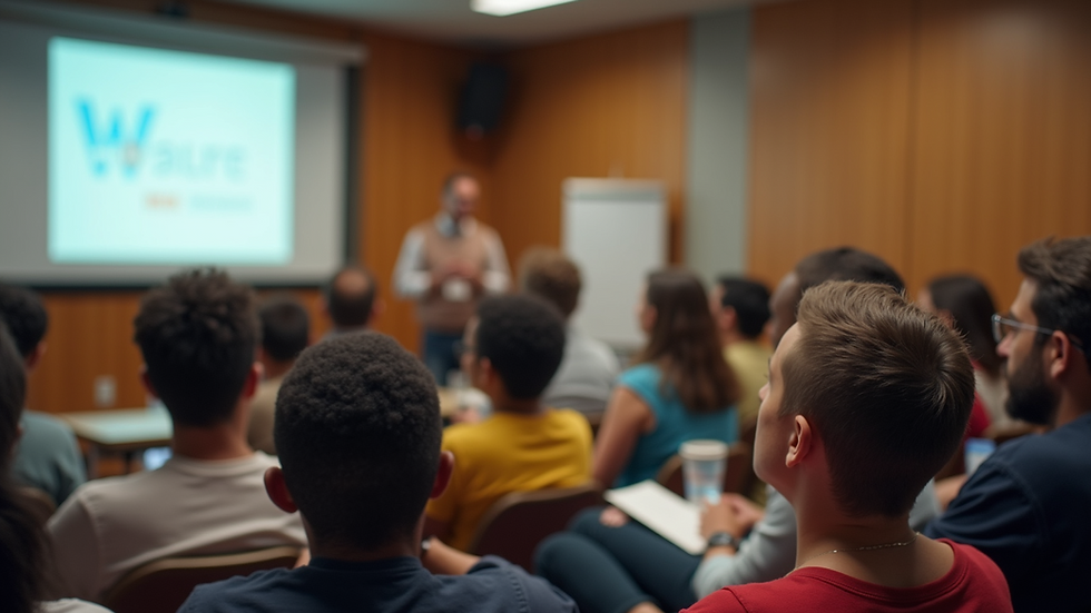 Eye-level view of a community workshop on opioid prevention