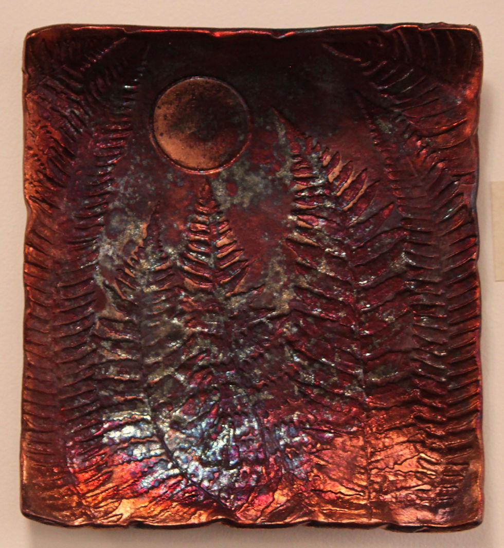 ClayFox Pottery "Raku Metallic Wall Sq - Moon" #1