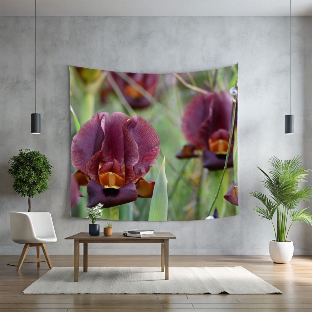 Wild Wonder: Iris Flowers photo Wall tapestry for Inspired Home Décor