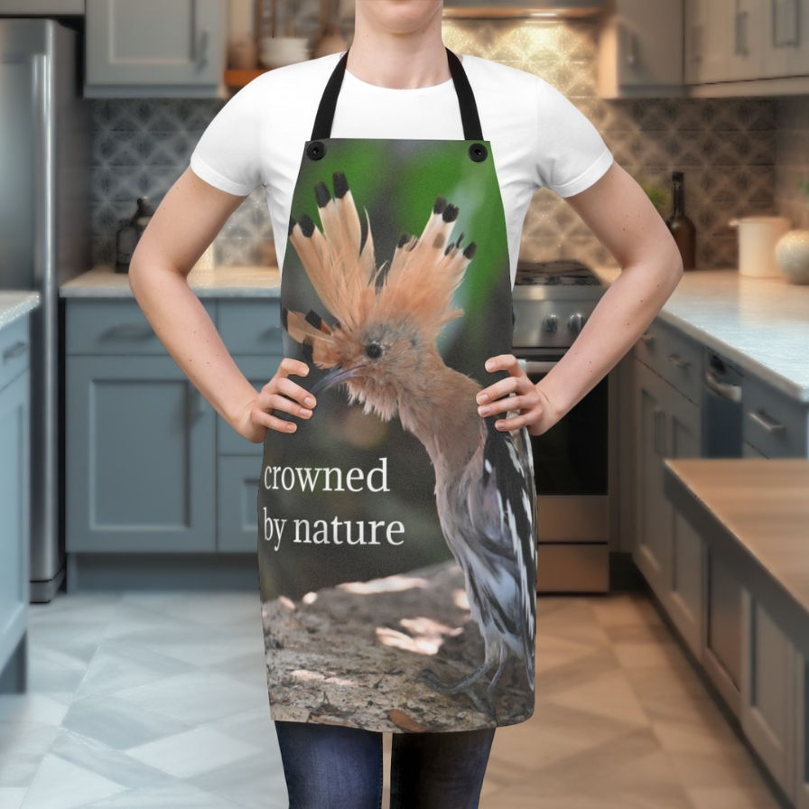 Thumbnail: The Perfect Gift for Him or Her: Hoopoe Bird Photo "Crowned By Nature" Apron 