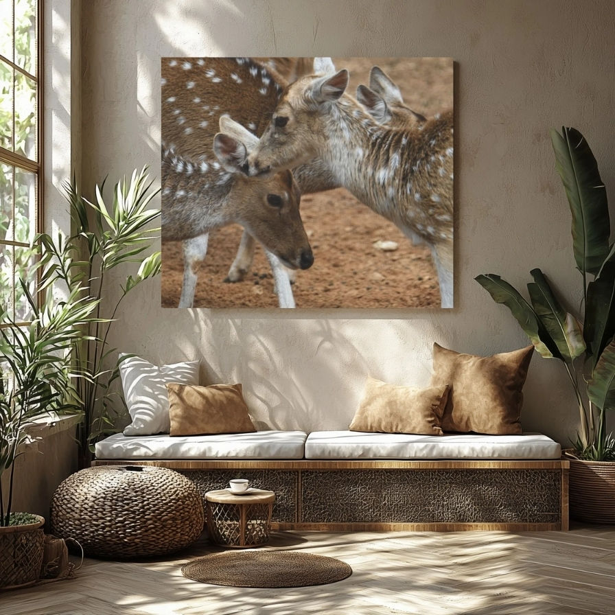 Thumbnail: Captivating Canvas: A Stunning Delight for Nature Lovers – Axis Deers in Focus