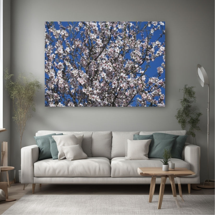 Thumbnail: Almond Blossom Canvas Photograph Decorative Wall Hanging for New Home Present