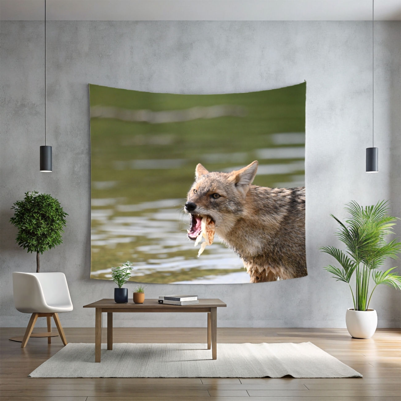 Stunning Jackal Wall Tapestry: A Cool Centerpiece for Your Home Decor