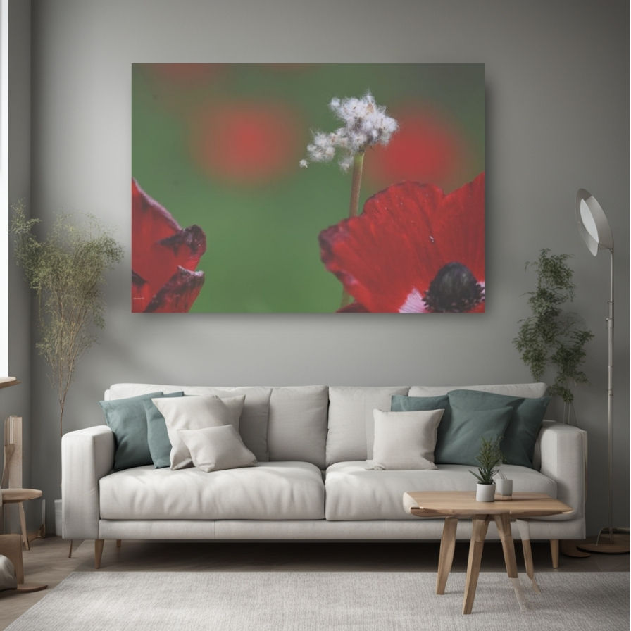 Thumbnail: A Stylish Canvas for Nature Lovers - Red Anemone Flowers Photo