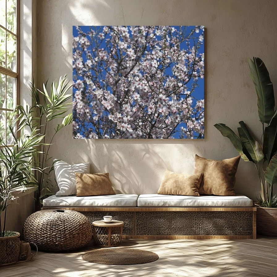 Thumbnail: Almond Blossom Canvas Photograph Decorative Wall Hanging for New Home Present