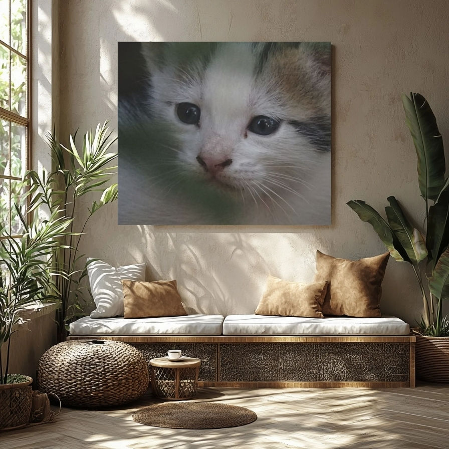 Thumbnail: Unique Wall Art: Delightful Canvas with a Photo of a Kitten for Your New Home 