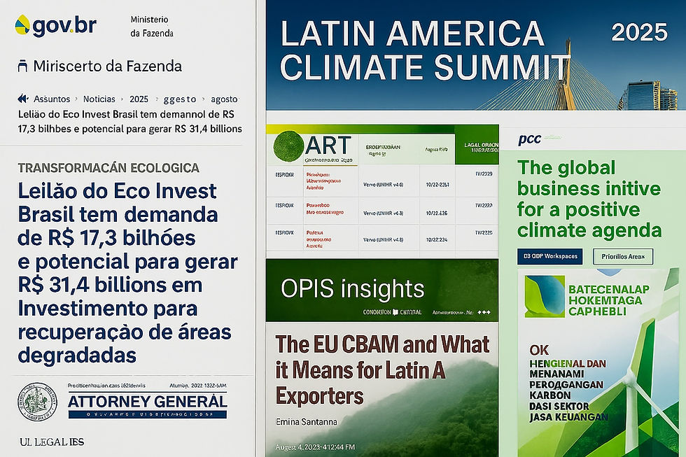 Destaques da 31ª semana Carbon Credit Markets 2025