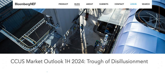 Captura, Utilização e Armazenamento de Carbono. Perspectivas de Mercado pela BloombergNEF para o 1º semestre de 2024: Vale da Desilusão.