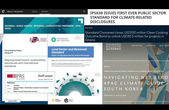 6th Week CCM 2026. Article 6.4 methodologies; KOKO collapse in Kenya; multi-million dollar bond in Ghana; public sector & climate; UK reconsiders TCFD; ISSB studies nature; Land Sector Removals; Korea